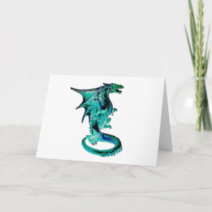Meerblauer Drache Magisches Mythisches Wesen Karte