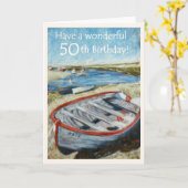 Meerblick-50. Geburtstags-Karte Karte (Gelbe Blume)