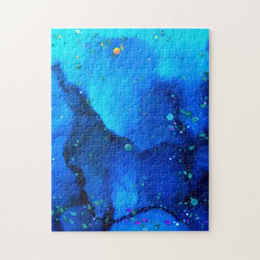 Meerblick-Alkohol-Tinte abstrakt Puzzle (Vertikal)