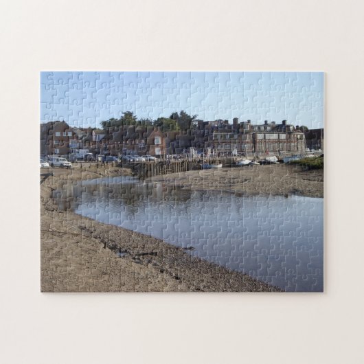Meerblick auf das englische Dorf am Meer Puzzle (Horizontal)