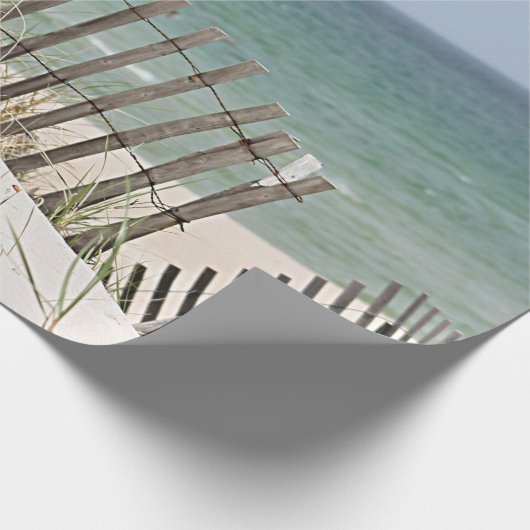 Meerblick durch den Strandzaun Geschenkpapier (Ecke)