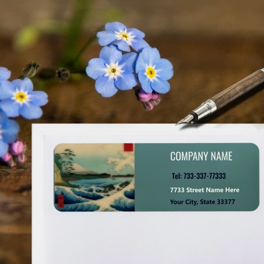 Meerblick mit dem Mount Fuji-Siegel