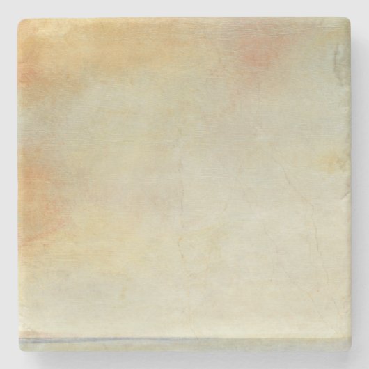 Meerblick mit ruhigem orange Sonnenuntergang Steinuntersetzer (Vorderseite)