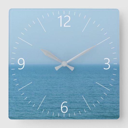 Meerblick Quadratische Wanduhr (Vorderseite)