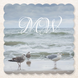 Meerblick: Wellen und Möwen Untersetzer