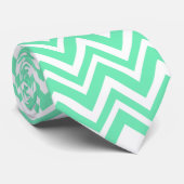 Meerbusch Mint Green Zigzgag Muster Krawatte (Gerollt)