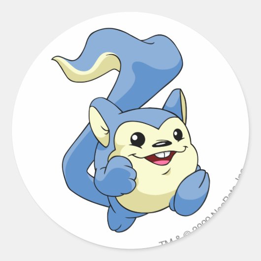 Meerca Blue Runder Aufkleber (Vorderseite)