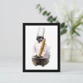 Meercat-Koch mit Baguette Postkarte (Stehend Vorderseite)