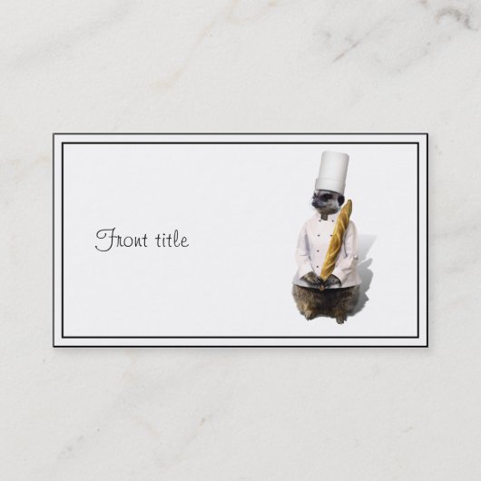 Meercat-Koch mit Baguette Visitenkarte (Vorderseite)
