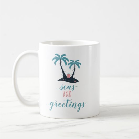 Meere und Gruß-Weihnachten Kaffeetasse (Links)
