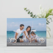 Meere und Grüße | Foto Feiertagskarte (Stehend Vorderseite)