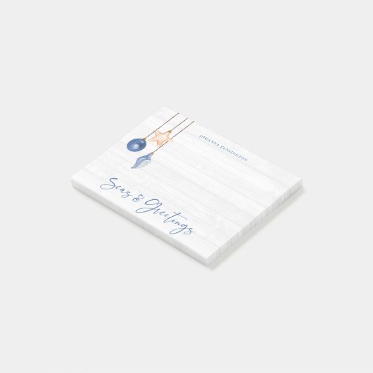 Meere und Grüße Seashell Ornament Küstenwald Post-it Klebezettel (angewinkelt)