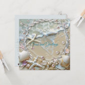 Meere und Grüße Starfish Muscheln Perlen Meer Karte (Vorderseite/Rückseite Beispiel)