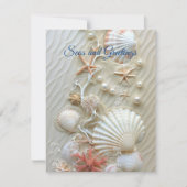 Meere und Grüße Starfish Pink Coral Pearls Karte (Vorderseite)