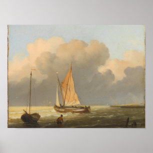 Meere vor der Küste, mit Sprietsegel-Leichter Poster