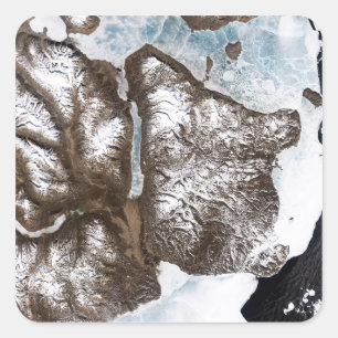 Meereislinien im Osten Grönlands Quadratischer Aufkleber