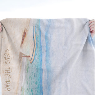 Meeres-Der Tag erbarmungslos Fischerboot Fleecedecke