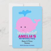 Meeres-/Meeresthema Geburtstag, Wal Einladung (Vorderseite)