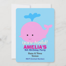 Meeres-/Meeresthema Geburtstag, Wal Einladung