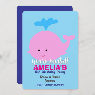 Meeres-/Meeresthema Geburtstag, Wal Einladung