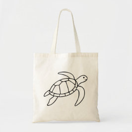 Meeres-Schildkröte-Linienkunst – Minimalistisches Tragetasche
