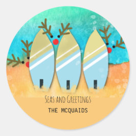 Meeres- und Gründerküste Runder Aufkleber