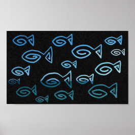 Meeres- und Himmelsfischerei Poster