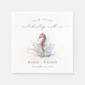 Meeresalgen-Hochzeit des gequetschten Seepferds Serviette (Vorderseite)