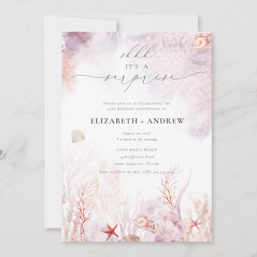 Meeresalgen | Jahrestag der Seashell-Katastrophe Einladung (Vorderseite)