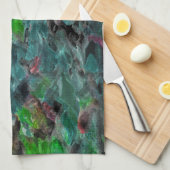 Meeresalgen oder Seekorallen mit Wellenwirkung Geschirrtuch (Viertel Falte)