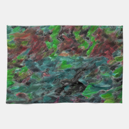 Meeresalgen oder Seekorallen mit Wellenwirkung Geschirrtuch