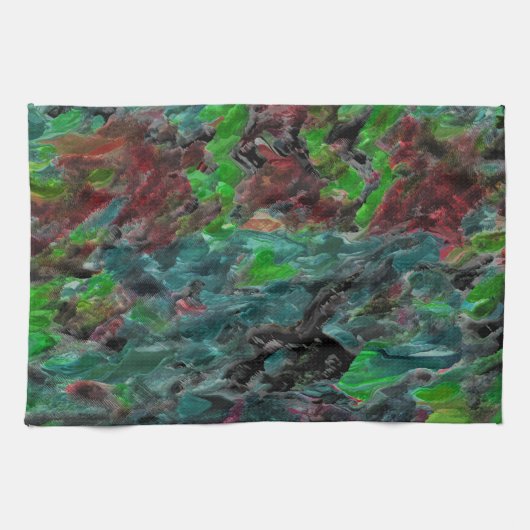 Meeresalgen oder Seekorallen mit Wellenwirkung Geschirrtuch (Horizontal)