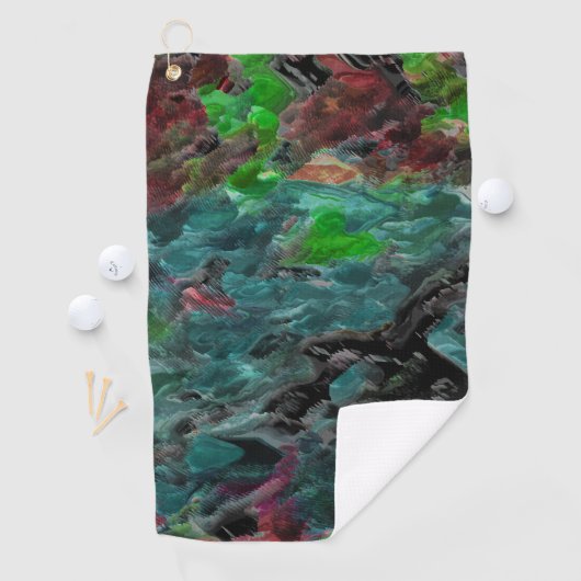 Meeresalgen oder Seekorallen mit Wellenwirkung Golfhandtuch (Insitu)