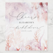 Meeresalgen | Seashell-Brautparty Weinetikett (Einzelnes Label)