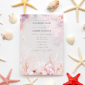 Meeresalgen | Seashell Watercolor Wedding Einladung