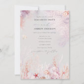 Meeresalgen | Seashell Watercolor Wedding Einladung (Vorderseite)