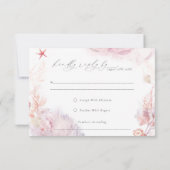 Meeresalgen | Seashell Wedding RSVP Card (Rückseite)