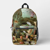 Meeresanemonen, Vintage Meerestiere Bedruckter Rucksack (Vorderseite)