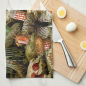 Meeresanemonen, Vintage Meerestiere Handtuch (Viertel Falte)