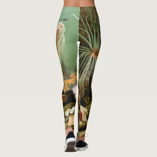 Meeresanemonen, Vintage Meerestiere Leggings (Rückseite)