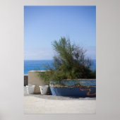 Meeresansicht durch einen Shrub blockiert Poster (Vorne)