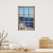 Meeresansicht von einem Fenster mit Meeresspray Poster (Küche)
