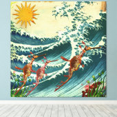 Meeresaugen um die Leinwand (Insitu (Holzboden))