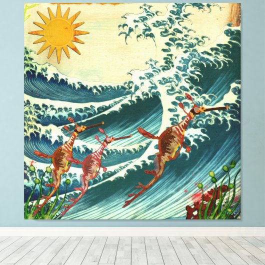 Meeresaugen um die Leinwand (Insitu (Holzboden))