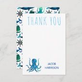 Meeresautik unter dem Meeresgrund Octopus Vielen D Dankeskarte (Vorne/Hinten)