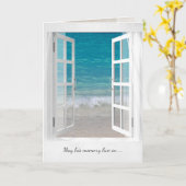 Meeresbadezene mit offenem Fenster - Beileid Karte (Gelbe Blume)