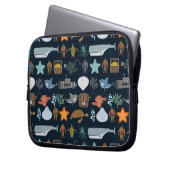 Meeresbewohner Muster 1 Laptopschutzhülle (Vorderseite Links)