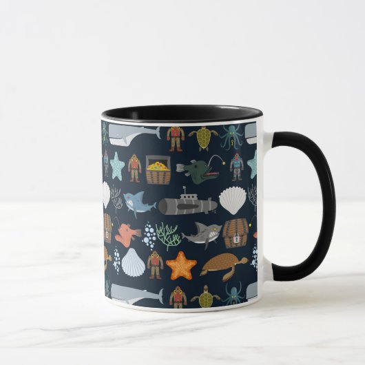 Meeresbewohner Muster 1 Tasse (Rechts)