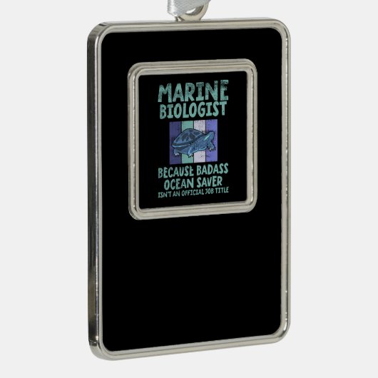 Meeresbiologe Meeresbiologie Rahmen-Ornament Silber (Rechts)