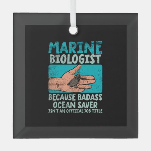 Meeresbiologe Ornament Aus Glas (Vorderseite)